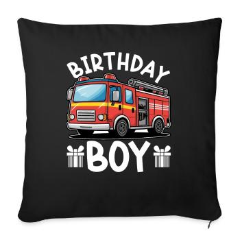 Anniversaire Garçon Pompier Anniversaire Garçon - Coussin et housse de 45 x 45 cm - noir - Devant