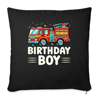 Anniversaire Garçon Pompier Anniversaire Garçon - Coussin et housse de 45 x 45 cm - noir - Devant