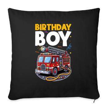 Anniversaire Garçon Pompier Anniversaire Garçon - Coussin et housse de 45 x 45 cm - noir - Devant