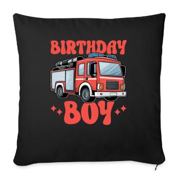 Anniversaire Garçon Pompier Anniversaire Garçon - Coussin et housse de 45 x 45 cm - noir - Devant