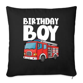 Anniversaire Garçon Pompier Anniversaire Garçon - Coussin et housse de 45 x 45 cm - noir - Devant