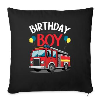Anniversaire Garçon Pompier Anniversaire Garçon - Coussin et housse de 45 x 45 cm - noir - Devant