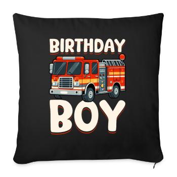 Anniversaire Garçon Pompier Anniversaire Garçon - Coussin et housse de 45 x 45 cm - noir - Devant