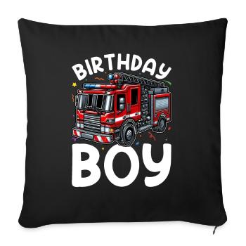 Anniversaire Garçon Pompier Anniversaire Garçon - Coussin et housse de 45 x 45 cm - noir - Devant