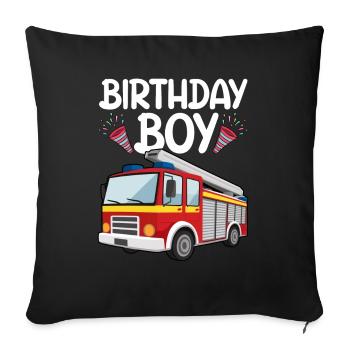 Anniversaire Garçon Pompier Anniversaire Garçon - Coussin et housse de 45 x 45 cm - noir - Devant