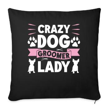 Chien Chiot Soins pour animaux de compagnie Salon d’emploi - Coussin et housse de 45 x 45 cm - noir - Devant