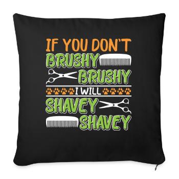 Dog Puppy Pet Care Job Salon - Sofa pillow with filling 45cm x 45cm - black - Front