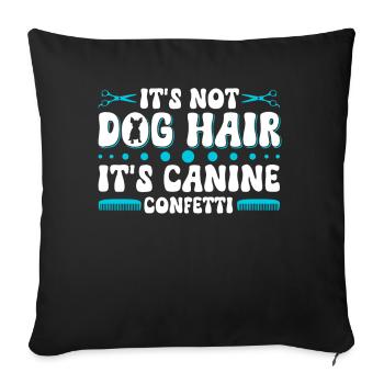Chien Chiot Soins pour animaux de compagnie Salon d’emploi - Coussin et housse de 45 x 45 cm - noir - Devant