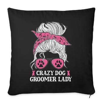Dog Puppy Pet Care Job Salon - Sofa pillow with filling 45cm x 45cm - black - Front