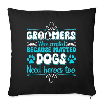 Dog Puppy Pet Care Job Salon - Sofa pillow with filling 45cm x 45cm - black - Front