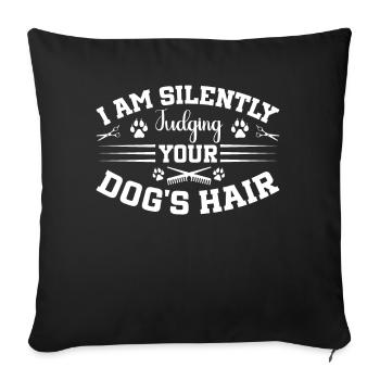 Chien Chiot Soins pour animaux de compagnie Salon d’emploi - Coussin et housse de 45 x 45 cm - noir - Devant