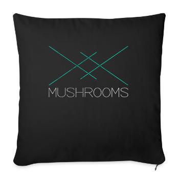 Mushrooms - Sofa pillow with filling 45cm x 45cm - black - Front