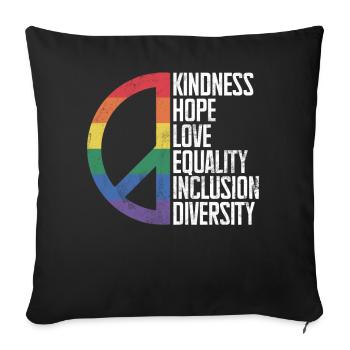 Egalité LGBTQ Drapeau arc-en-ciel Fierté LGBTQ - Coussin et housse de 45 x 45 cm - noir - Devant