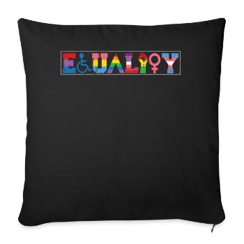 Egalité LGBTQ Drapeau arc-en-ciel Fierté LGBTQ - Coussin et housse de 45 x 45 cm - noir - Devant