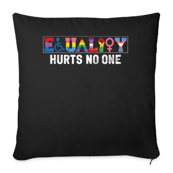 Egalité LGBTQ Drapeau arc-en-ciel Fierté LGBTQ - Coussin et housse de 45 x 45 cm - noir - Devant