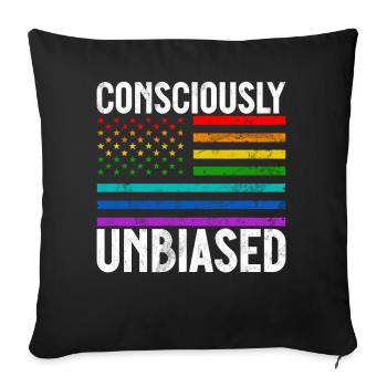 Egalité LGBTQ Drapeau arc-en-ciel Fierté LGBTQ - Coussin et housse de 45 x 45 cm - noir - Devant