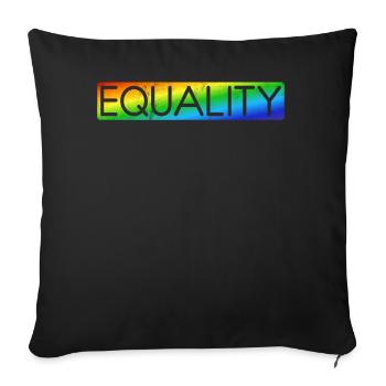 Egalité LGBTQ Drapeau arc-en-ciel Fierté LGBTQ - Coussin et housse de 45 x 45 cm - noir - Devant