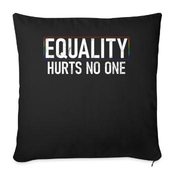 Egalité LGBTQ Drapeau arc-en-ciel Fierté LGBTQ - Coussin et housse de 45 x 45 cm - noir - Devant