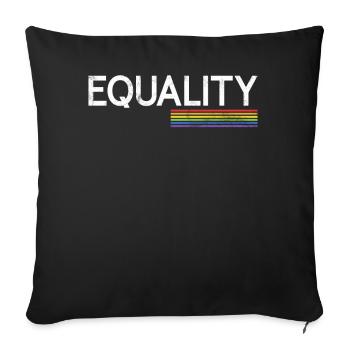 Egalité LGBTQ Drapeau arc-en-ciel Fierté LGBTQ - Coussin et housse de 45 x 45 cm - noir - Devant