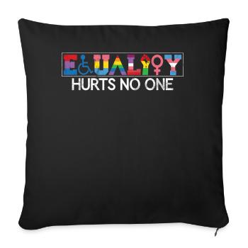 Egalité LGBTQ Drapeau arc-en-ciel Fierté LGBTQ - Coussin et housse de 45 x 45 cm - noir - Devant