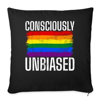 Egalité LGBTQ Drapeau arc-en-ciel Fierté LGBTQ - Coussin et housse de 45 x 45 cm - noir - Devant