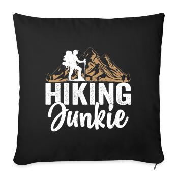 Rando Junkie, Randonnée, Alpinisme - Coussin et housse de 45 x 45 cm - noir - Devant
