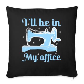 Quilt Knitting Crochet Sewing Machine Fabric - Sofa pillow with filling 45cm x 45cm - black - Front