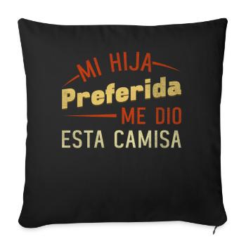 Spanischer Vater Zweisprachiger Latino Vatertag - Sofakissen mit Füllung 45 x 45 cm - Schwarz - Vorne