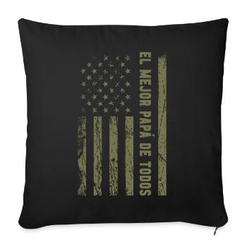 Spanischer Vater Zweisprachiger Latino Vatertag - Sofakissen mit Füllung 45 x 45 cm - Schwarz - Vorne