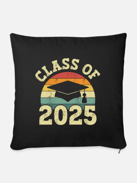 Class Of 2025 Schulabschluss - Sofakissen mit Füllung 45 x 45 cm - Schwarz