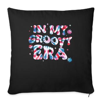 Groovy Tie Dye Peace Love Sign Retro Hippie - Sofa pillow with filling 45cm x 45cm - black - Front