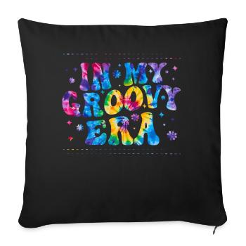 Groovy Tie Dye Peace Love Sign Retro Hippie - Sofa pillow with filling 45cm x 45cm - black - Front