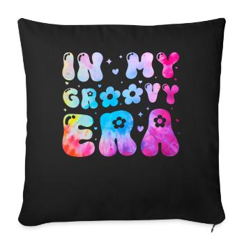 Groovy Tie Dye Peace Love Sign Retro Hippie - Sofa pillow with filling 45cm x 45cm - black - Front