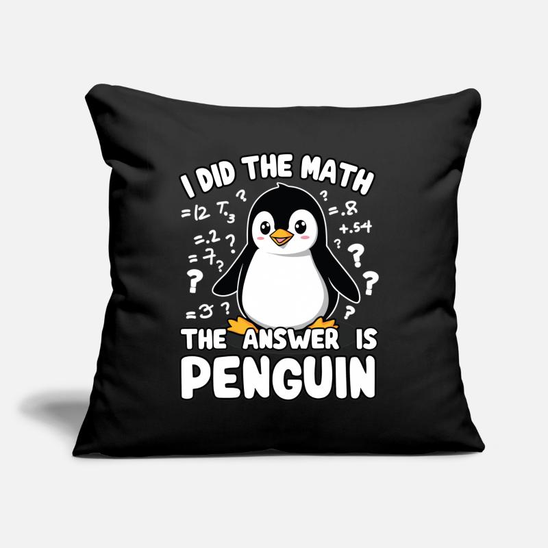 Penguin, Funny, Penguin, Math, Math Sofa pillow with filling 45cm x 45cm
