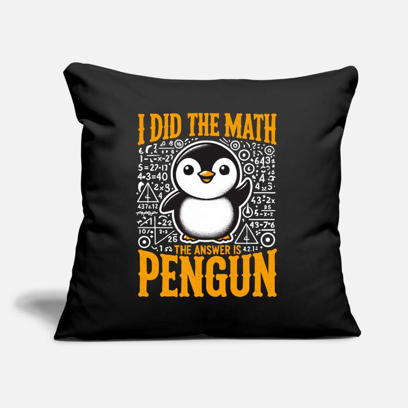 Penguin, Funny, Penguin, Math, Math Sofa pillow with filling 45cm x 45cm