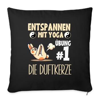 Se détendre avec Yoga Bunny Funny Meditation Exercise - Coussin et housse de 45 x 45 cm - noir - Devant