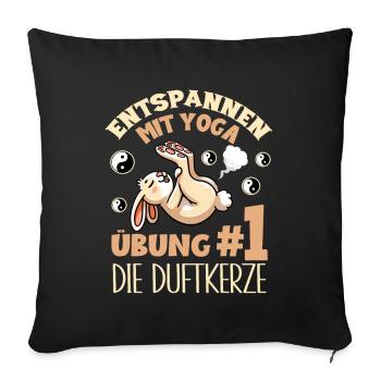 Relaxing with Yoga Bunny Funny Meditation Exercise - Sofa pillow with filling 45cm x 45cm - black - Front