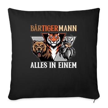 HOMME BARBU Viking barbe Homme Tigre Drôle - Coussin et housse de 45 x 45 cm - noir - Devant