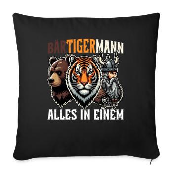 HOMME BARBU Viking barbe Homme Tigre Drôle - Coussin et housse de 45 x 45 cm - noir - Devant