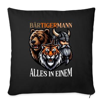 HOMME BARBU Viking barbe Homme Tigre Drôle - Coussin et housse de 45 x 45 cm - noir - Devant