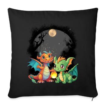 dragon mystique dragon conte de fées personnage de conte de fées - Coussin et housse de 45 x 45 cm - noir - Devant