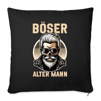Bad Old Man Motorcycle Biker Saying Funny - Sofa pillow with filling 45cm x 45cm - black - Front