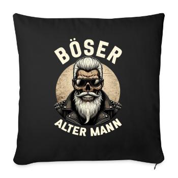 Bad Old Man Motorcycle Biker Saying Funny - Sofa pillow with filling 45cm x 45cm - black - Front