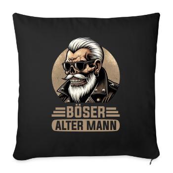 Bad Old Man Motorcycle Biker Saying Funny - Sofa pillow with filling 45cm x 45cm - black - Front