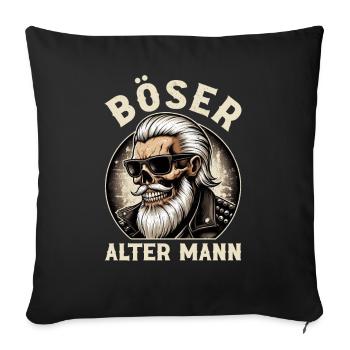 Bad Old Man Motorcycle Biker Saying Funny - Sofa pillow with filling 45cm x 45cm - black - Front