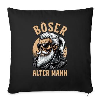 Bad Old Man Motorcycle Biker Saying Funny - Sofa pillow with filling 45cm x 45cm - black - Front