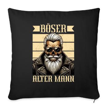 Bad Old Man Motorcycle Biker Saying Funny - Sofa pillow with filling 45cm x 45cm - black - Front