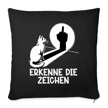 Recognize the Signs Funny Cat Shadow - Sofa pillow with filling 45cm x 45cm - black - Front