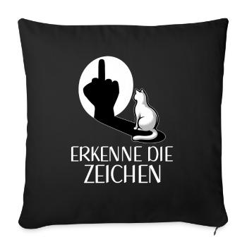 Recognize the Signs Funny Cat Shadow - Sofa pillow with filling 45cm x 45cm - black - Front