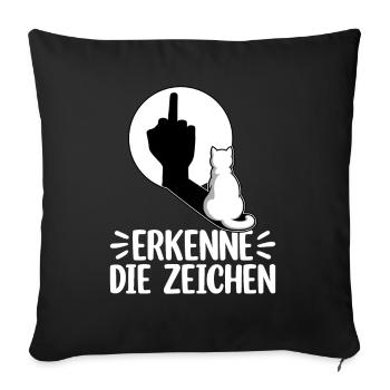 Recognize the Signs Funny Cat Shadow - Sofa pillow with filling 45cm x 45cm - black - Front